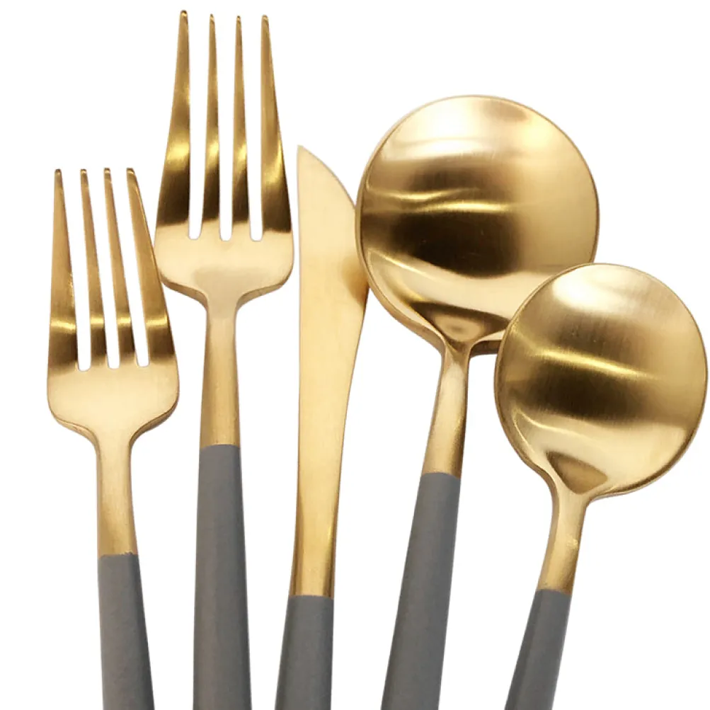 Luna Modero Flatware/Cutlery in Gold/Grey