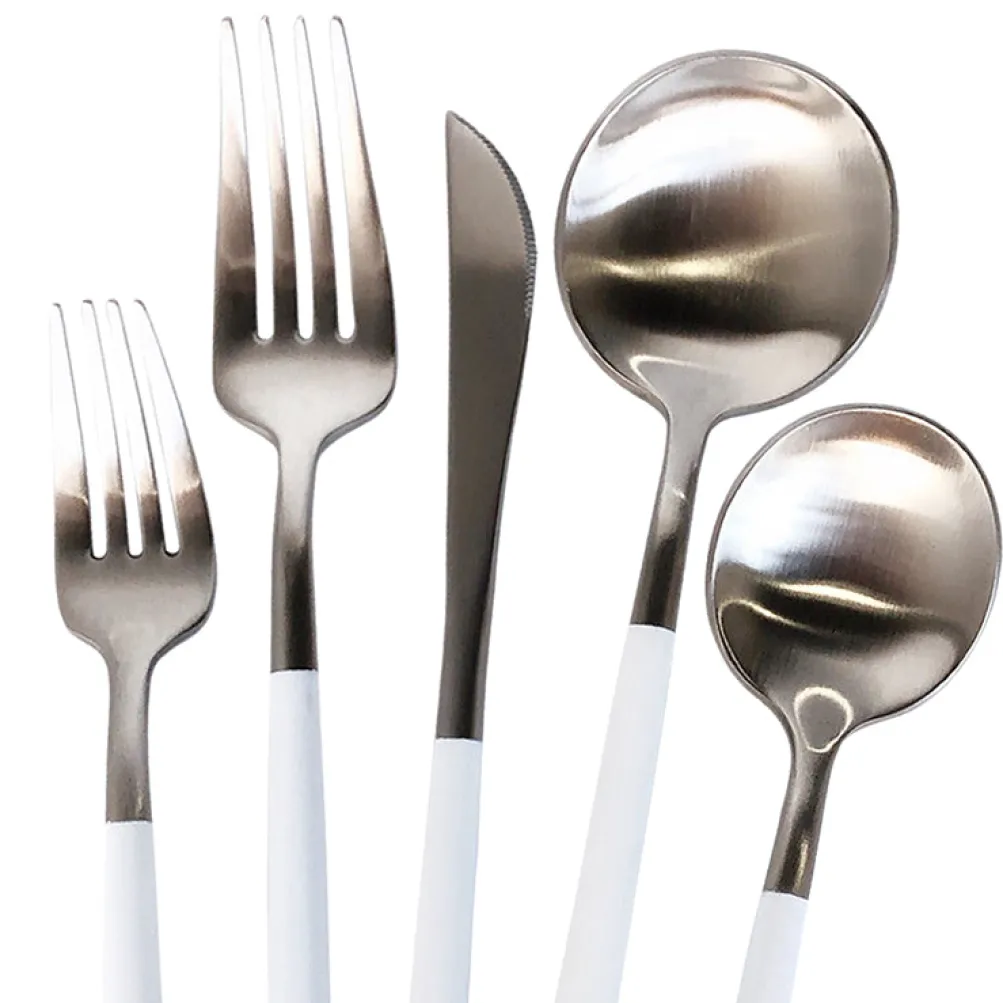 Luna Modero Flatware/Cutlery in Silver/White