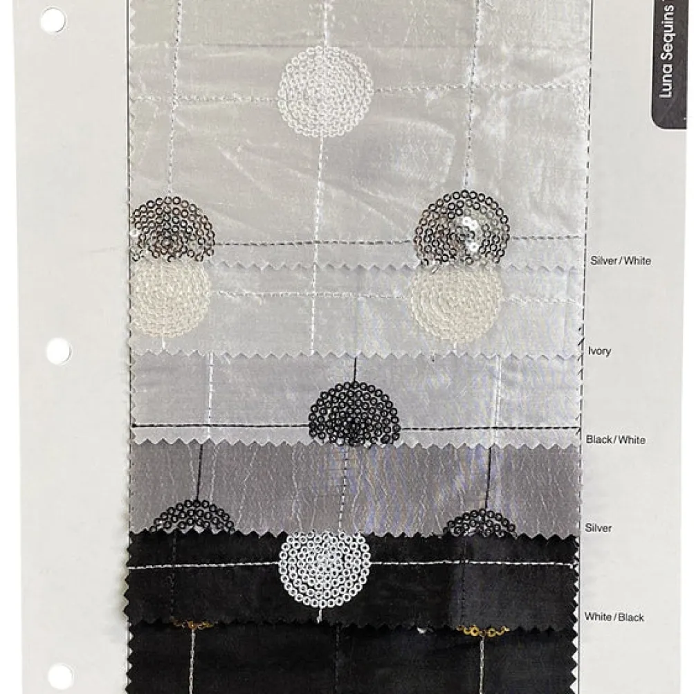 Luna Sequins Taffeta Table Linen in Gold on Black