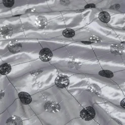 Luna Sequins Taffeta Table Linen in Silver
