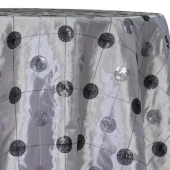Luna Sequins Taffeta Table Linen in Silver
