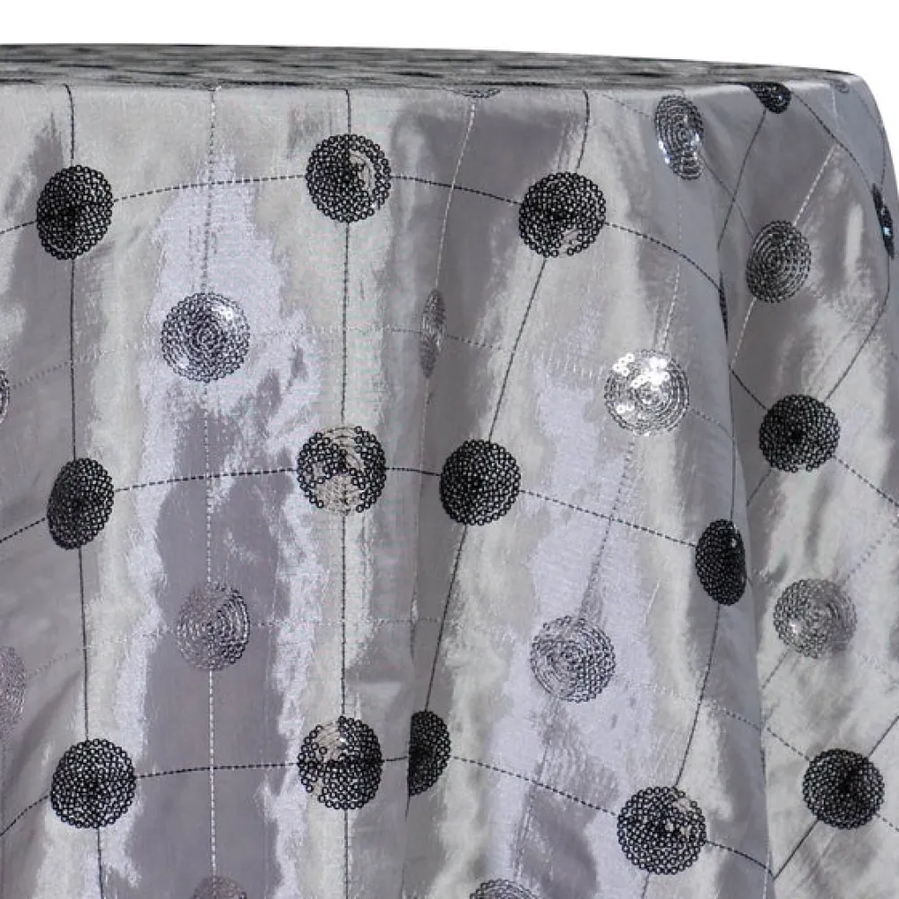 Luna Sequins Taffeta Table Linen in Silver