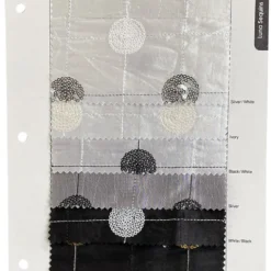 Luna Sequins Taffeta Table Linen in White on Black