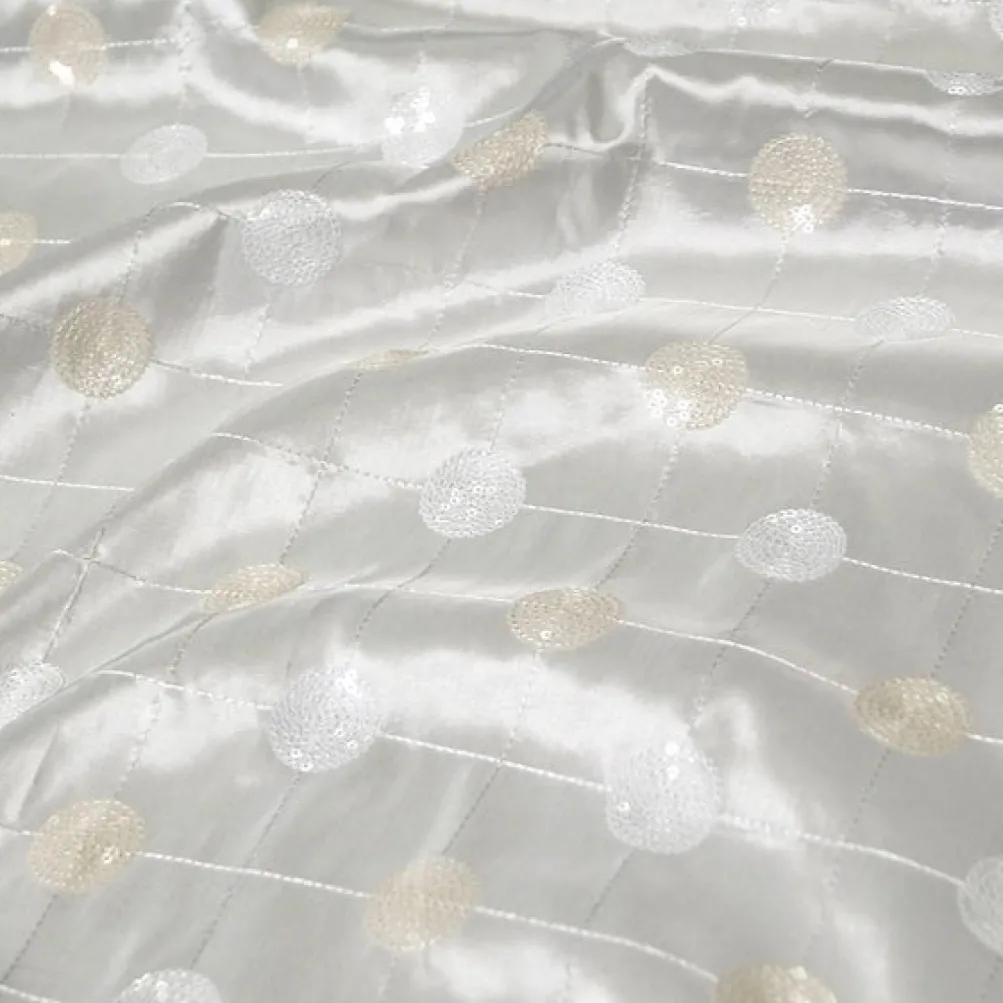 Luna Sequins Taffeta Table Linen in Ivory