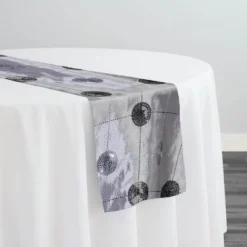 Luna Sequins Taffeta Table Runner in Silver