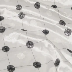 Luna Sequins Taffeta Table Runner in Black and White