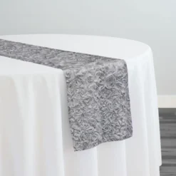 Lush Chiffon Table Runner in Silver