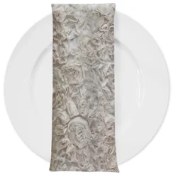 Lush Chiffon (w/ Poly Lining) Table Napkin in Ivory