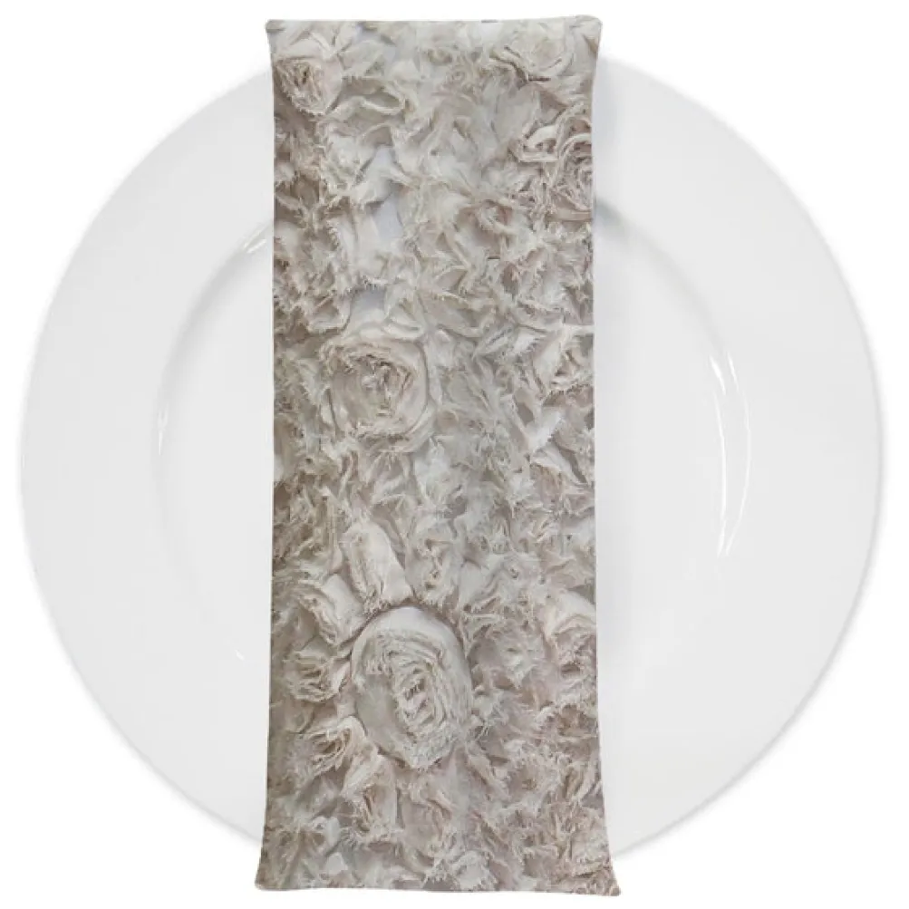 Lush Chiffon (w/ Poly Lining) Table Napkin in Ivory
