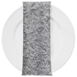 Lush Chiffon (w/ Poly Lining) Table Napkin in Silver