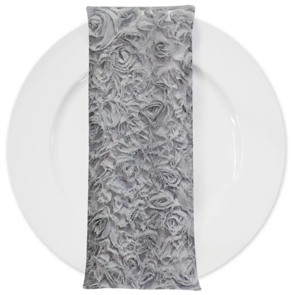 Lush Chiffon (w/ Poly Lining) Table Napkin in Silver