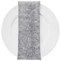 Lush Chiffon (w/ Poly Lining) Table Napkin in White