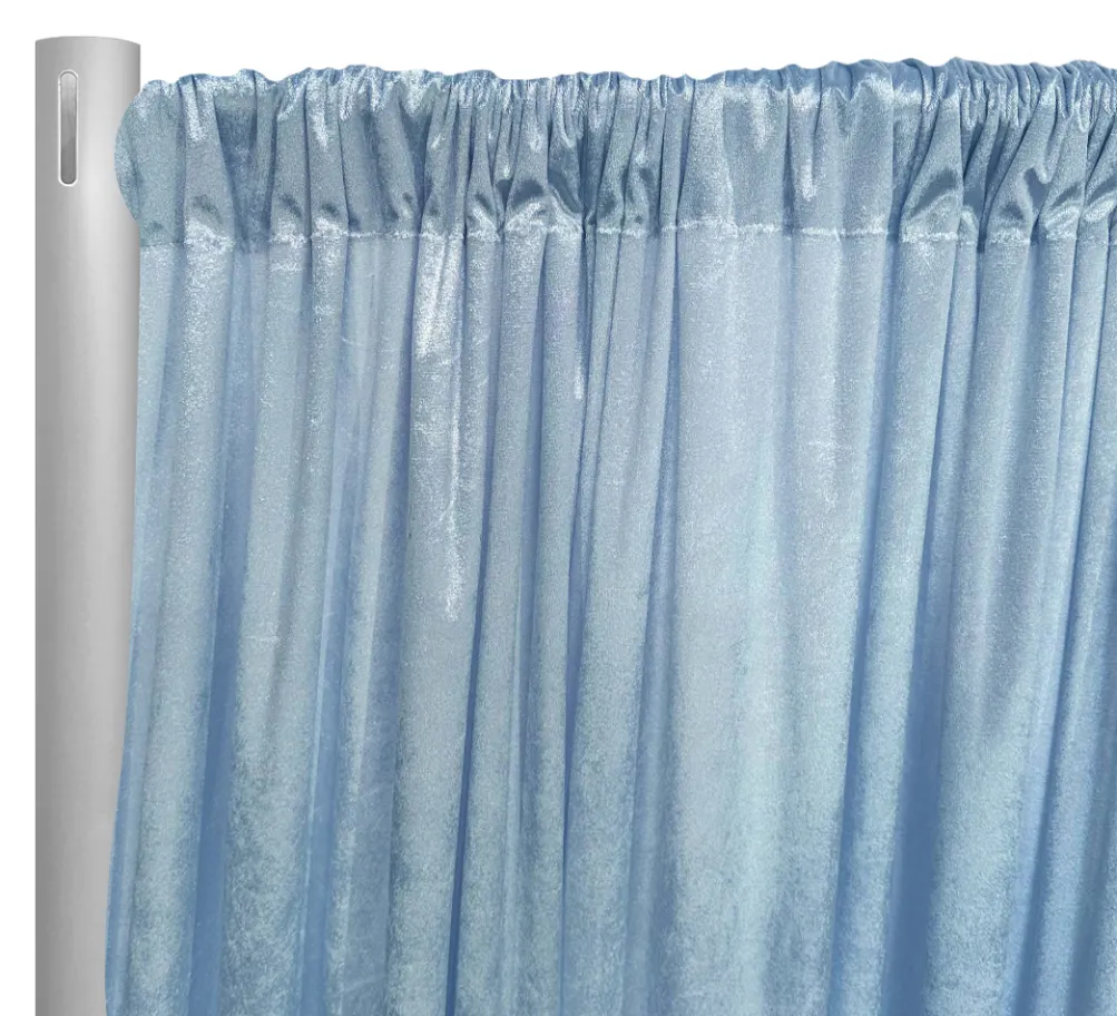 Lush Velvet Drapery Panel in Baby Blue