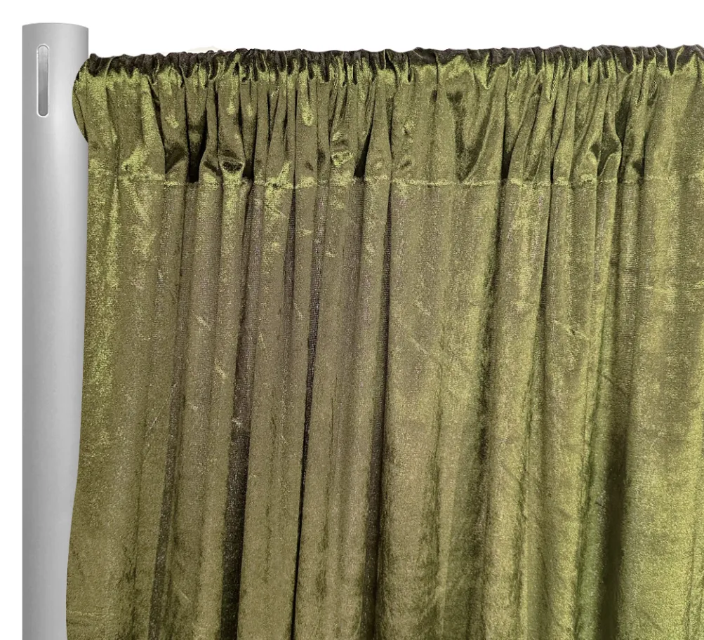 Lush Velvet Drapery Panel in Olive