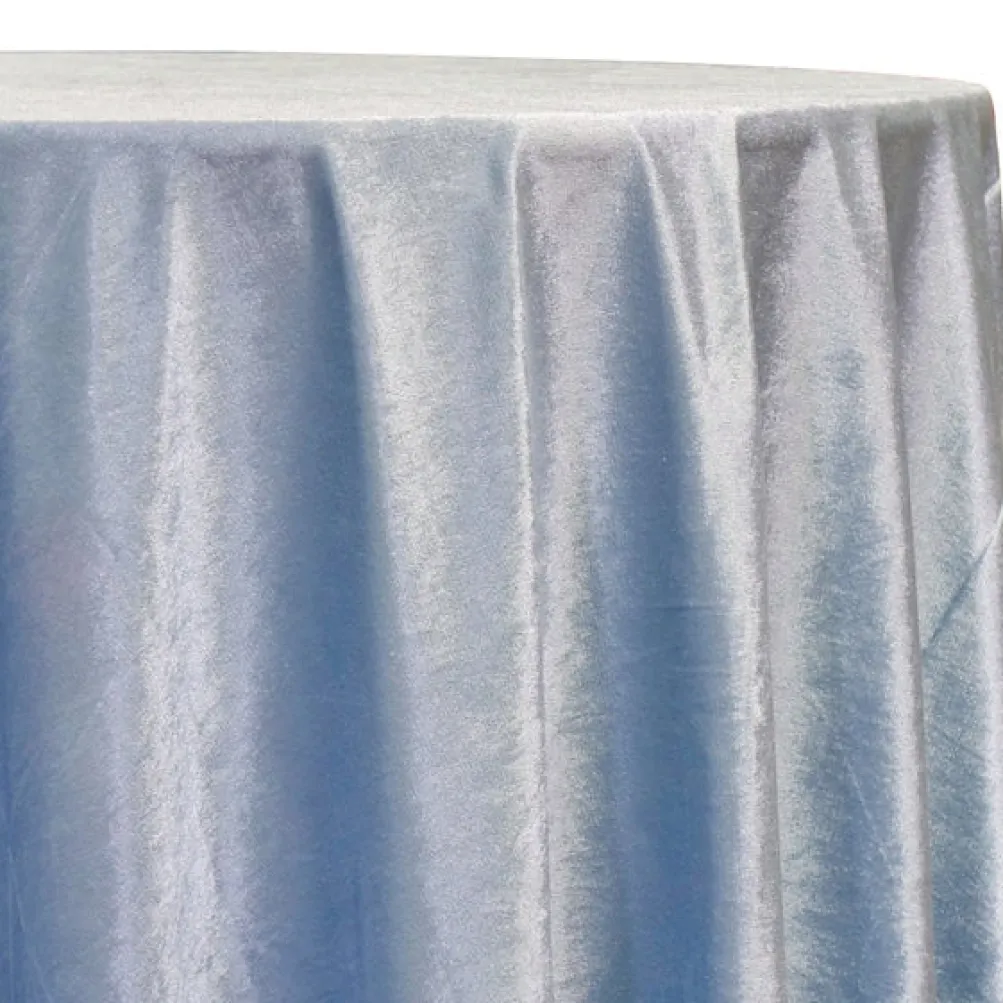 Lush Velvet Table Linen in Baby Blue