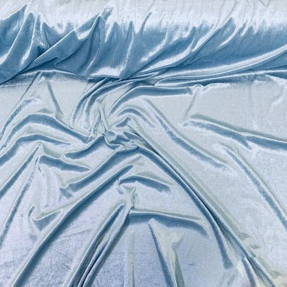 Lush Velvet Table Linen in Baby Blue