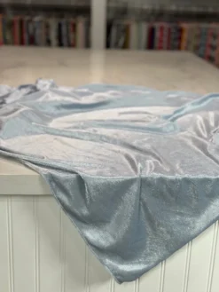Lush Velvet Table Linen in Baby Blue