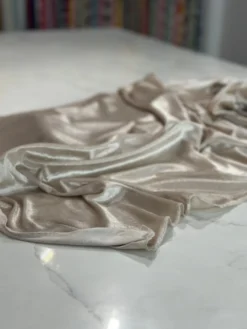 Lush Velvet Table Linen in Bone