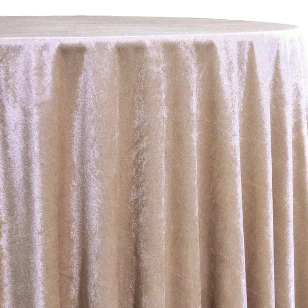Lush Velvet Table Linen in Champagne