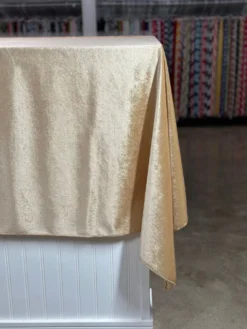 Lush Velvet Table Linen in Champagne