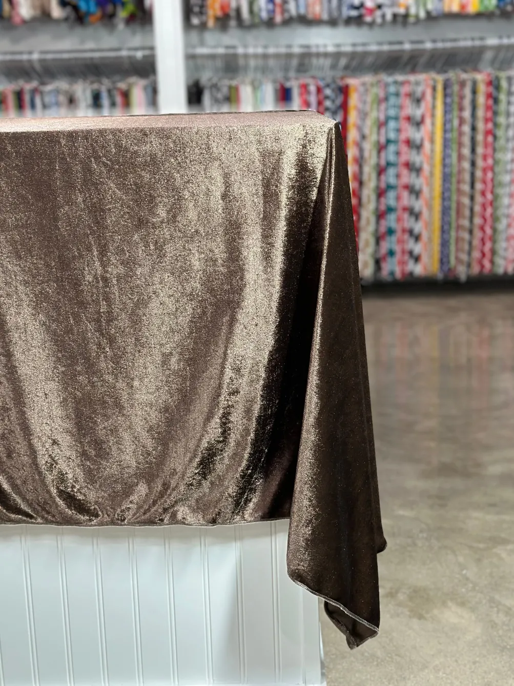 Lush Velvet Table Linen in Chocolate