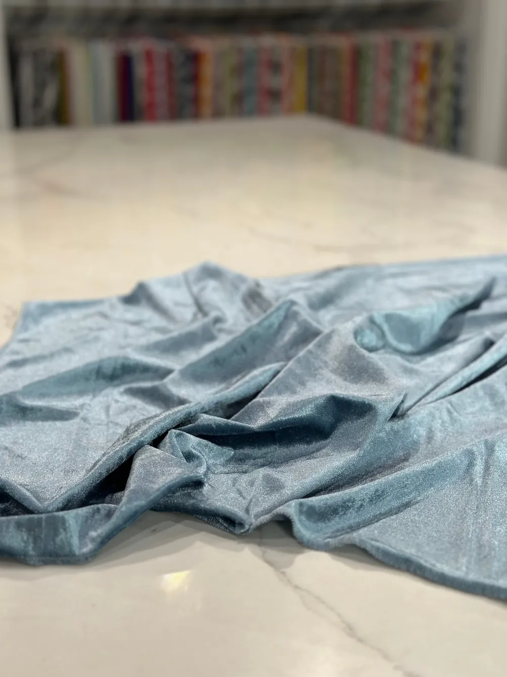 Lush Velvet Table Linen in Copen Perry