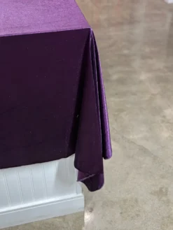 Lush Velvet Table Linen in Eggplant