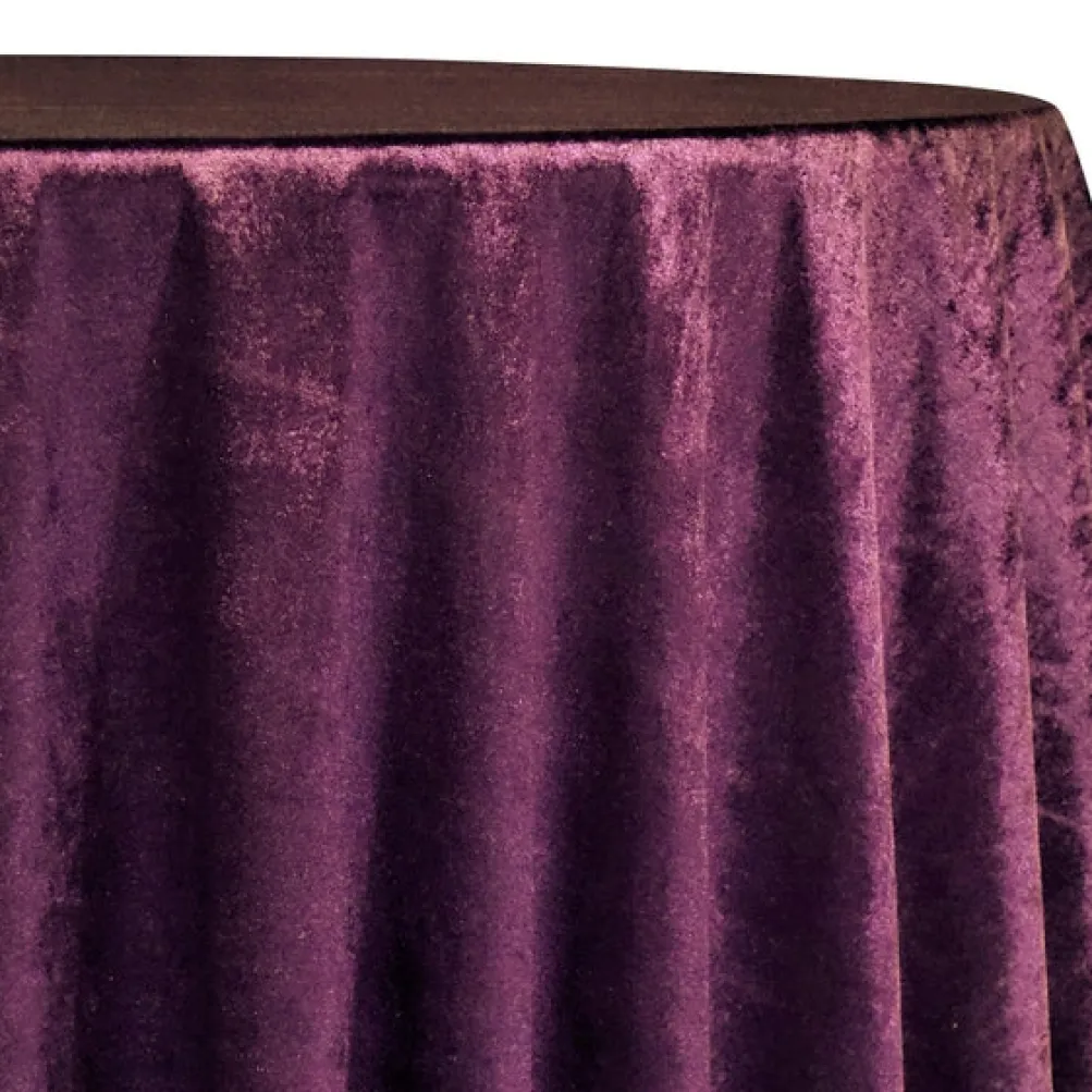 Lush Velvet Table Linen in Eggplant