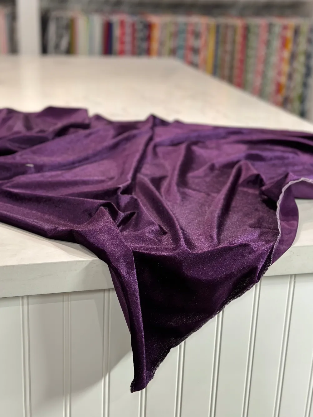 Lush Velvet Table Linen in Eggplant