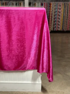 Lush Velvet Table Linen in Fuchsia