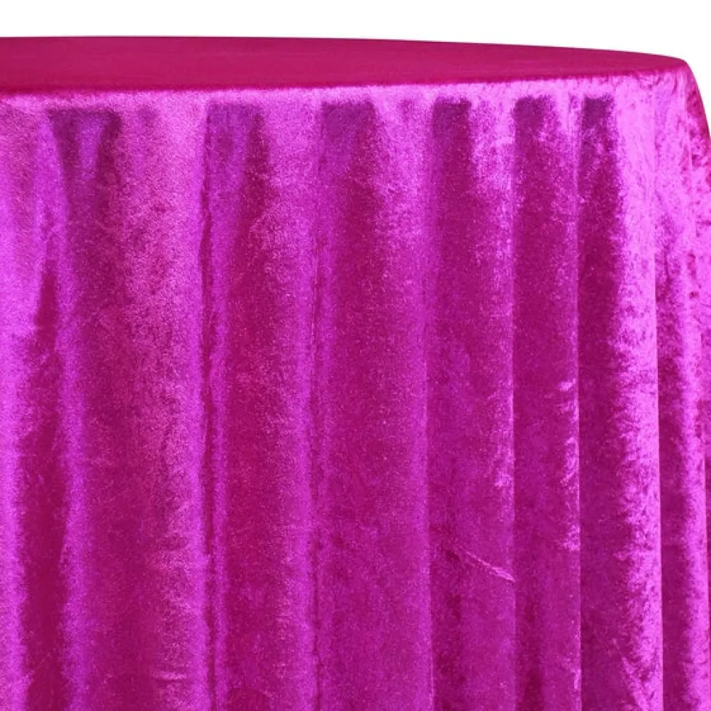 Lush Velvet Table Linen in Fuchsia