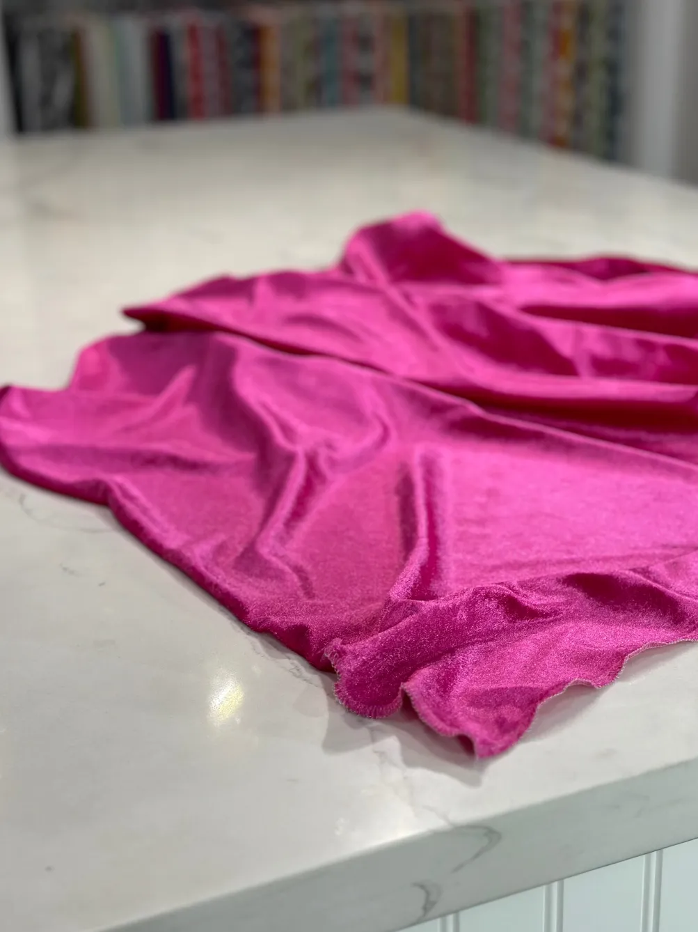 Lush Velvet Table Linen in Fuchsia
