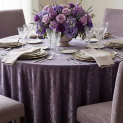 Lush Velvet Table Linen in Heather