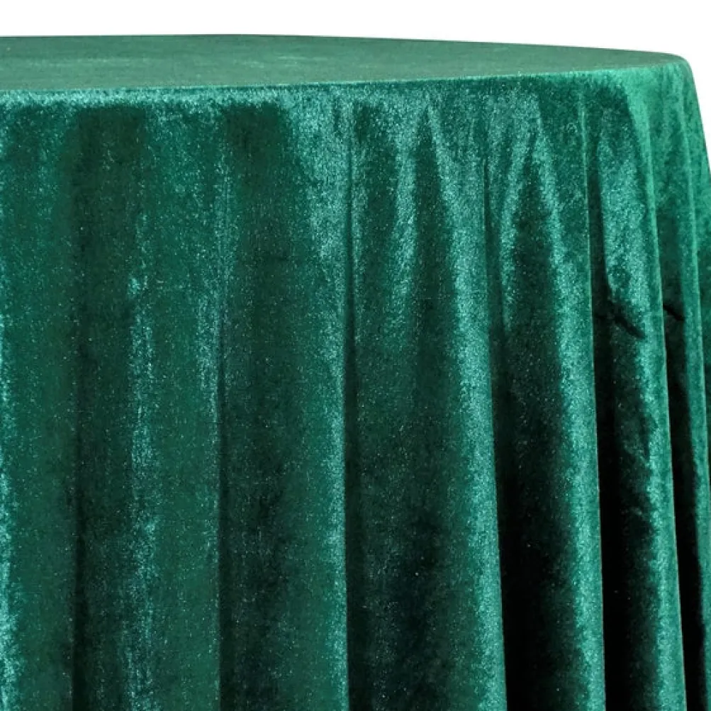 Lush Velvet Table Linen in Hunter Green
