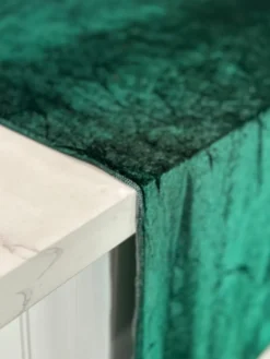 Lush Velvet Table Linen in Hunter Green