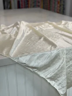 Lush Velvet Table Linen in Ivory