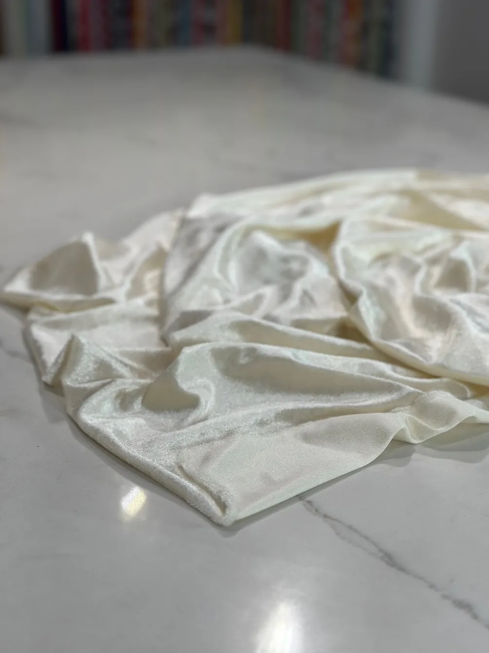 Lush Velvet Table Linen in Ivory