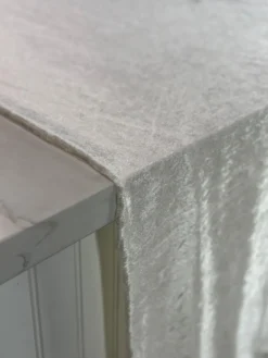 Lush Velvet Table Linen in Ivory