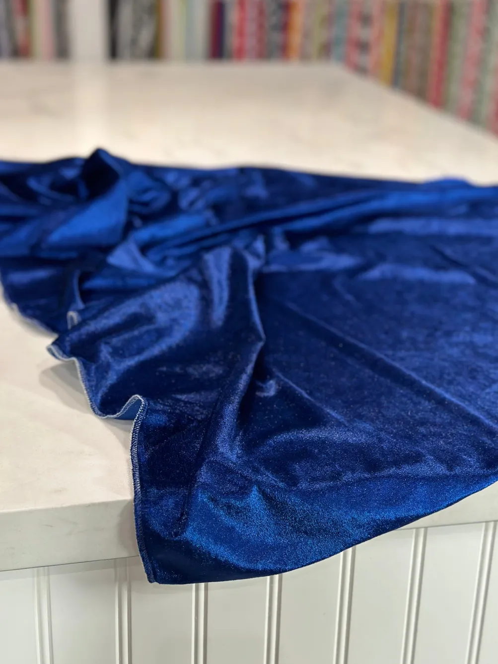 Lush Velvet Table Linen in Navy