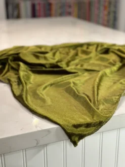 Lush Velvet Table Linen in Olive
