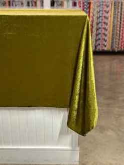 Lush Velvet Table Linen in Olive