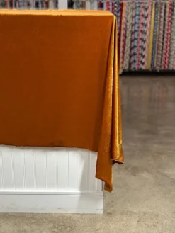 Lush Velvet Table Linen in Rust