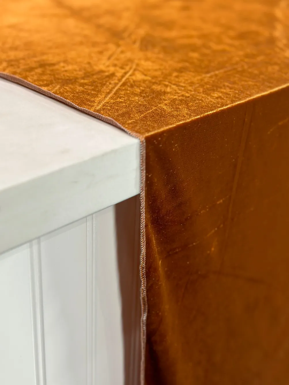 Lush Velvet Table Linen in Rust