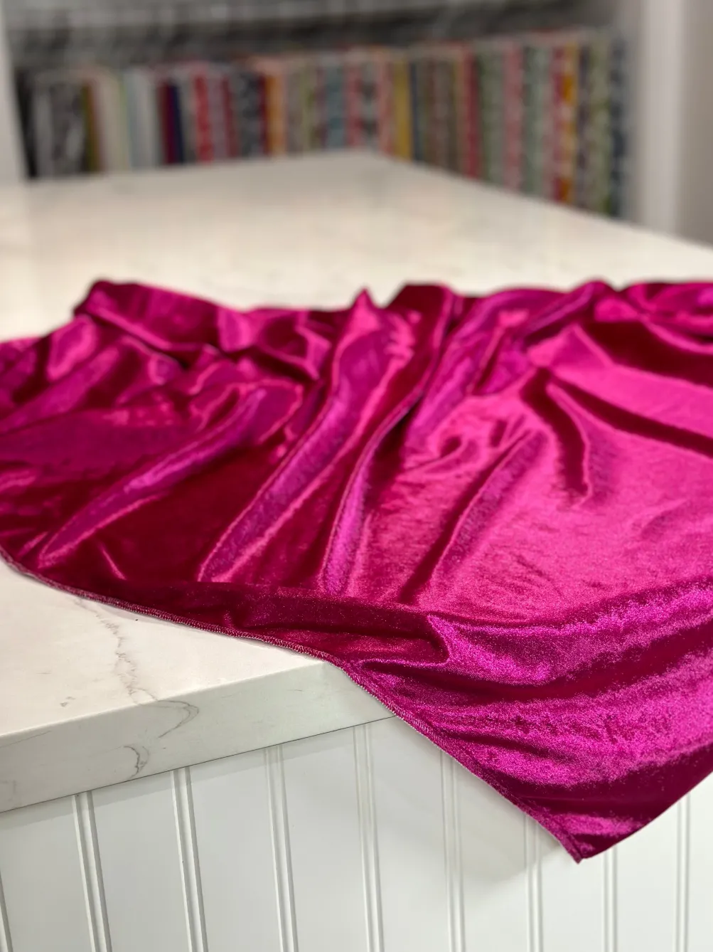 Lush Velvet Table Linen in Sangria