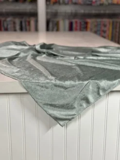 Lush Velvet Table Linen in Sea Foam