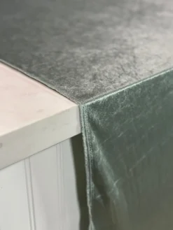 Lush Velvet Table Linen in Sea Foam