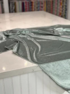 Lush Velvet Table Linen in Sea Foam