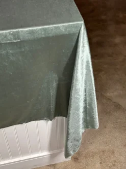 Lush Velvet Table Linen in Sea Foam