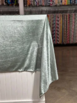 Lush Velvet Table Linen in Sea Foam