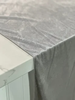 Lush Velvet Table Linen in Silver